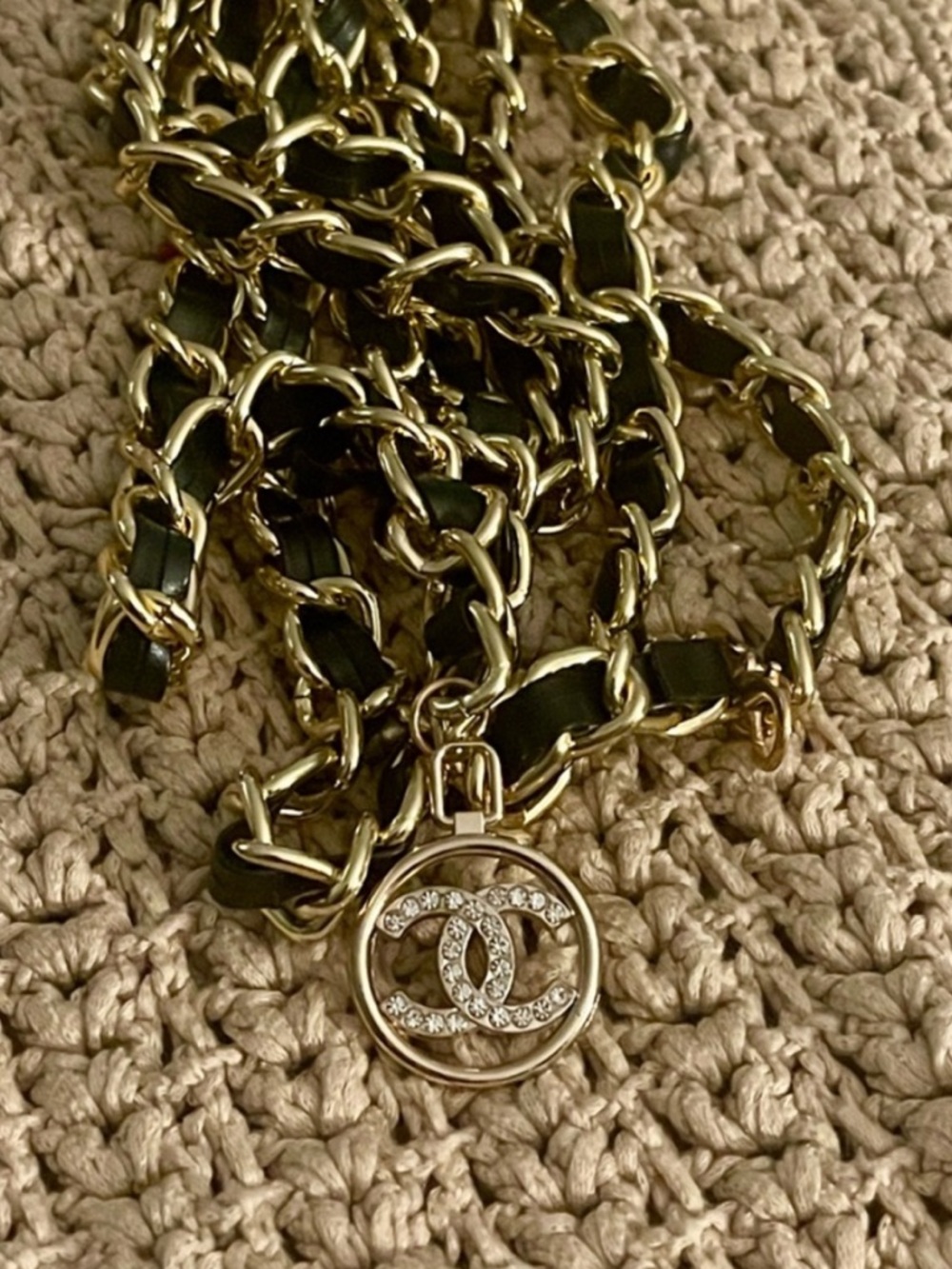 Gold-Tone Belt w/Chanel Charm